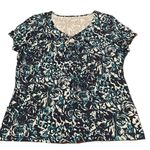 st. john's bay NWT St Johnâs Bay SS w/ring & gathered frontâmulti blue print very softâfabric Photo 0