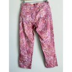 Ralph Lauren Lauren Pants Women Size 8 Paisley Straight Leg Preppy Stretch Pink Photo 2