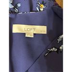 Loft Floral Bell Sleeve Dress Womens Size 2P V Neck Lined Flowy Mini Purple Photo 6