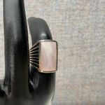 Bold Sterling Silver Statement Piece Ring Rectangular Mother of Pearl Inlay Sz 7 Photo 2
