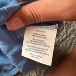 EUC Fig and Flower Roll Tab Sleeve Embroidered Floral Blouse Sz. M Cornflower Blue Size M Photo 7