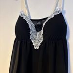 Apt. 9  Chemise Babydoll Built In Bra Lingerie Mini Dress Slip Black White Lace M Photo 1