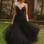 Hutch NWT  Anthropologie Lucia V-Neck Tulle Maxi Black Dress Size 6 Photo 8