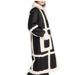 Rebecca Minkoff  Long Leather Suede Shearling Black Coat Photo 1
