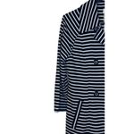 CAbi  Womens‎ Jacket Striped Maritime Trench Coat Navy White Stretch #5151 Medium Photo 2