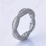 Boutique Women's Gold-Plated-925 Eternity Simulated Diamond Engagement Band Ring Sz 9 Photo 9