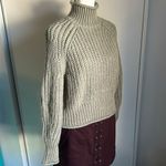 H&M New H & M Women’s Light Khaki Green Chunky Cable Knit Mock Turtleneck Sweater Photo 1