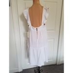 70F/21C Womens White Textured Ruffle Sleeve Casual Mini Dress M Size M Photo 5