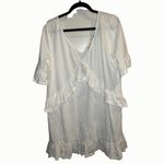 ASOS White Lace Cut-out Ruffle Tiered Mini Dress Size 12 Photo 7