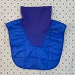 Vintage Clayton Industries Quilted Down Neck Warmer Dickie Blue Ribbed Knit Size XS Photo 0