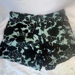 Peace & Pearls Black & Green Foliage Print Pull On Linen Cotton Shorts Sz Large Photo 7
