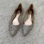 Badgley Mischka  Rhinestone Pointed Toe Flats Champagne Bridal Evening Shoes 8 Photo 7
