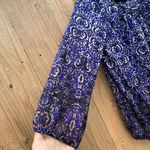 The Limited The‎  Large Sheer Top Medium 3/4 Sleeve Blue White Silver Lightweight Photo 3