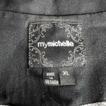 My Michelle Y2K  Womens Blazer Suit Jacket Short Sleeve Fitted Button Close Black Photo 7