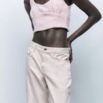 ZARA  light pink trendy tweed crop top NEW Photo 2