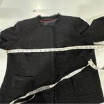 Perry Ellis Wool Blend Black & Pink Fringe Long Sleeve Blazer Size 14 Photo 13