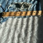 Levi's Blue Distressed Jean Shorts Photo 9