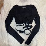 I am gia Black Violet Cut Out Top Photo 5