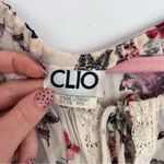 Vintage Y2K butterfly print babydoll bell sleeve crochet sheer blouse White Photo 2