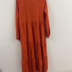 SheIn  M Burnt Orange Long Sleeve Prairie Maxie Dress Photo 3