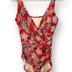 Garnet Hill  Women's Ruched Crossover One-Piece Swimsuit
Red Tan Floral size 12 Photo 10