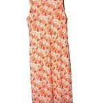 Vintage California Concepts Flower Print Midi Dress Size 12 Orange Photo 0