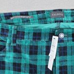 Talbots Velveteen Women 20Wp Green Plaid Skinny Ankle High Waist Tartan Corduroy Photo 1