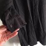 Womens Richard Malcolm Black Linen Rayon Shirt 3/4” Sleeves Size 10 Photo 5