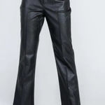 Princess Polly  black vegan leather Women's Black High-Waisted Pants Photo 0