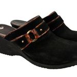 Coldwater Creek  Black Leather Heeled Clogs Mules Size 9.5 Photo 0