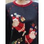 Heirloom Collectibles Peeking Santa’s Women's Ugly Christmas Sweater SZ L EUC Black Size L Photo 10