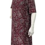 Roz & Ali Women's Maroon Pink Floral Shift Dress Size L Photo 3