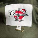 Green Military Style Jacket xs Tiger Patch Queen Bee gold tone sequins graphic Photo 1