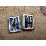 Vintage Blue & Silver Mother Of Pearl Inlay Clip Photo 4