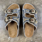 House of Harlow 1960 Women’s 7.5 Beaded Slide Buckle Sandals Rope Espadrille Brown Photo 1