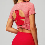 Fabletics  Open Back Cropped Work Out Tee sz L Photo 0