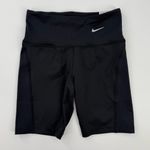 Nike  Women's Tight Fit Mid Rise Ribbed Panel Biker Shorts Black Size XS NWT Photo 0