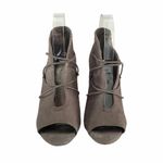 BCBGeneration  Corrina-X Dark Stone Grey Leather Peep Toe Pump Heels Size 6 M Photo 2