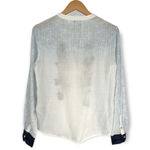 Desigual  | Small | Boho Embroidered Sequin Birds Long Sleeve Collarless Shirt Photo 8