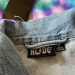 AC/DC NWT  Tie Dye Back Patch Denim Jacket Light wash Blue Large Photo 5