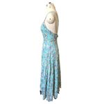 Karina Grimaldi NWT  Sparkly Metallic Long Floral Dress Size Small Photo 2