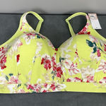 Cacique New Lane Bryant Lightly Lined No Wire Bra 54C Light Bright Green Floral Photo 0