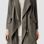 All Saints Portere Draped Hooded Parka in Army Green 4 Photo 0