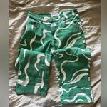 Cotton On  Low Rise Green and White Swirl Straight Jeans sz4 Photo 5