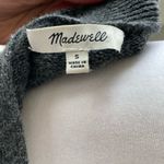 Madewell Charcoal Gray Boatneck Button Shoulder Merino Wool Mini Dress Small Photo 10