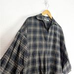 Vince  Plaid Easy Pullover Cotton Cocoon Shirt Dress Small Green Lagenlook Photo 6