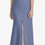 After Six Dessy Collection OFF-THE-SHOULDER NOTCH TRUMPET GOWN WITH FRONT SLIT IN LARKSPUR Photo 0