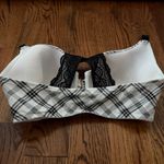 Cacique  Lightly Lined T-Shirt bra plaid black and gray size 40F Photo 1