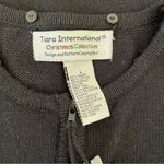 Tiara International Vintage Christmas Cardigan Sweater Zip Beaded Gifts Large Photo 6
