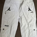 Jamie Sadock White Golf Capri Cropped Pants Ladies Size 10 Zipper Pockets Photo 0